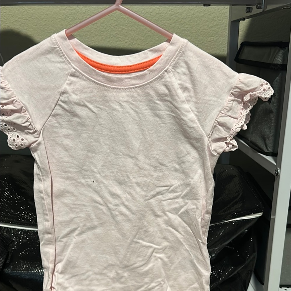 Pink Kids Ruffle Sleeve Top